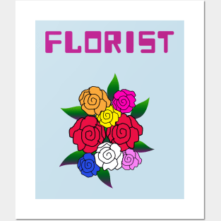 Florist multicolor flowers Posters and Art